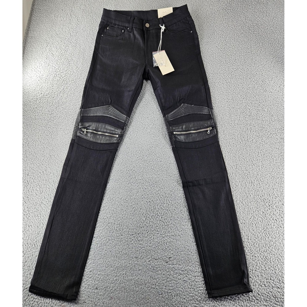 Mnml Jeans Mens Black 30 X186 Stretch Moto Denim Streetwear Grunge Punk  Biker r